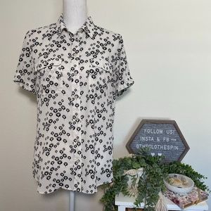 Loft short sleeve button up blouse